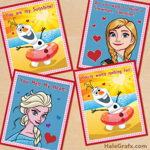free frozen valentines FREE Printable Frozen Valentines