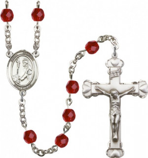 St. Dominic Rosary for Women 12 Birthstone Colors - Ruby Red