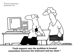 tech support keyboard cartoon | Tech support says the problem is ...