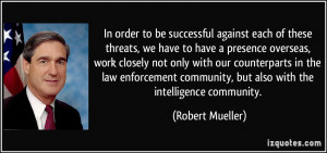 In order to be successful against each of these threats, we have to ...