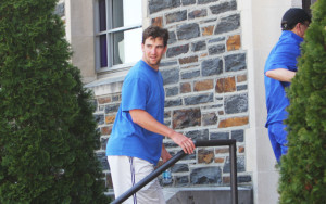 Peyton and Eli Manning with Duke football hea