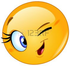 Female emoticon winking