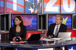 Jeff Daniels and Olivia Munn in The Newsroom