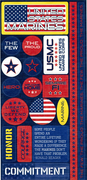 Stickers, Cardstock Reminisce Marine Sayings