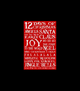 Tea Towel - Christmas Sayings - Vintage Red - 70cm High