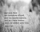 Seek First Print Matthew 6 Art Scripture Verse Bible Quote Christian ...