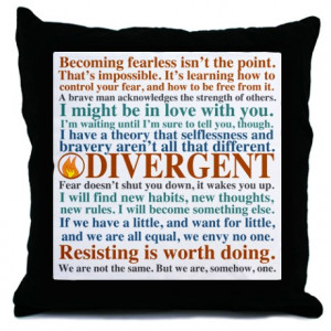 Divergent Quotes Throw Pillow
