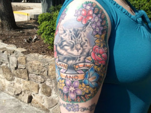 Bucky Cat Tribute Tattoo