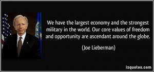 We have the largest economy and the strongest military in the world ...