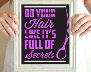 Hair Salon Quotes And Sayings Funny salon art print,