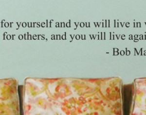 live for yourself BOB MARLEY quote decal sticker wall reggae beautiful ...