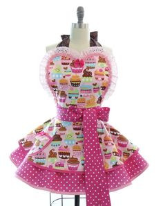 - Cupcake Delight Sexy Womans Aprons - Vintage Apron Style - Bakery ...