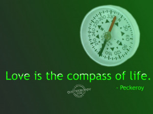 Sweet Quotes About Life And Love: Compass Of Life With Quote In Green ...