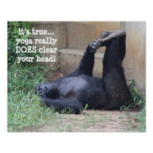 Funny Yoga Gorilla Poster (16x20)