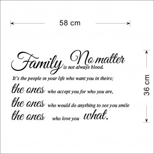 Details about Family Is Not Always Blood Removable Wall Stickers Sweet ...