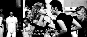 grease, song, vintage, John Travolta, quote, black and white, dancing ...