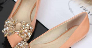 Peach Flat Wedding Shoes