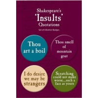 Insult 39 Quotes Set of 4 Button Badges