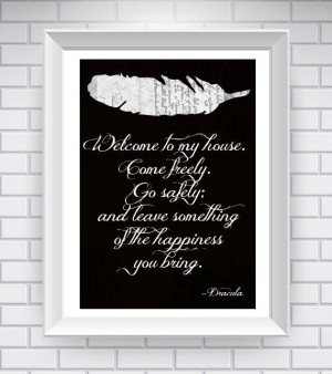 Dracula Quote Print, Literary Quote Typography Print - Black and White ...