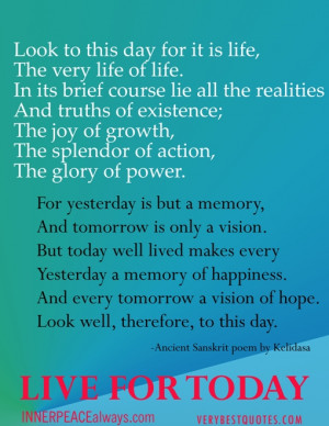live for today quote poem-bEST qUOTES