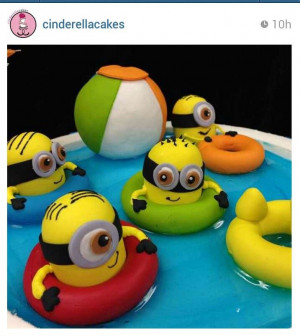 Swimming Minions by Cinderella Cakes!Cinderella Cake