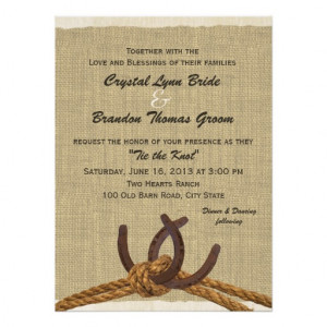 Western Rope and Horse Shoes Wedding Invitation from Zazzle.com