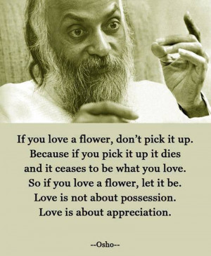 If You Love a Flower, Don’t Pick It Up Quote By Osho