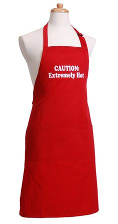 Men's Apron - Caution: Extremely Hot (red) A Man's Apron Men ...