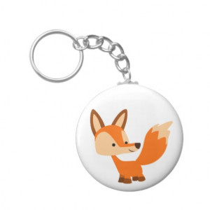 Cute Friendly Cartoon Fox Keychain