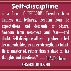 ... FREEDOM – Inspiring sayings to inspire you practice self-discipline