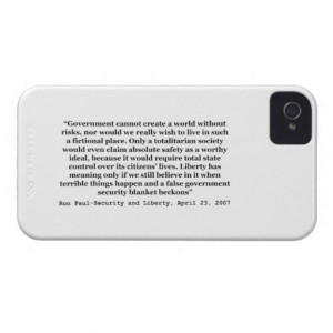 False Government Security Blanket Quote Ron Paul iPhone 4 Case-Mate ...