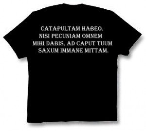 Front Of Tee: Written In Latin