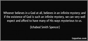 ... to have many of His ways mysterious to us. - Ichabod Smith Spencer
