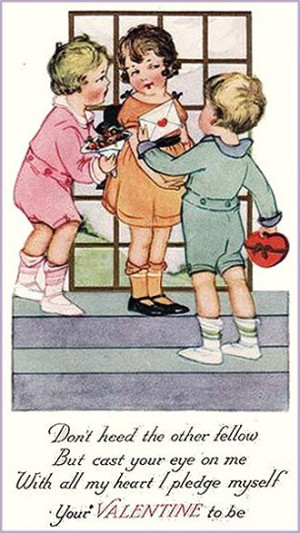 cute valentine pictures two small boys flirting with little girl