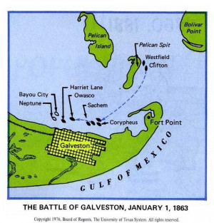 The Battle of Galveston Historical Map