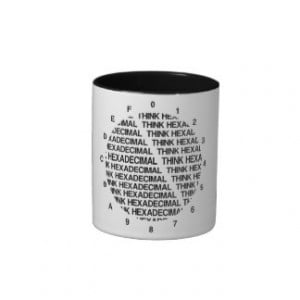 Think Hexadecimal (Clock Template Geek Humor) Coffee Mugs