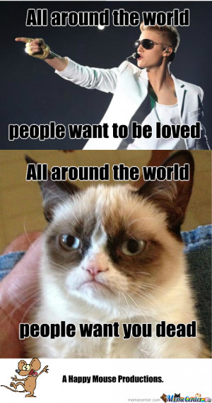 Grumpy Cat Hates Justin Too