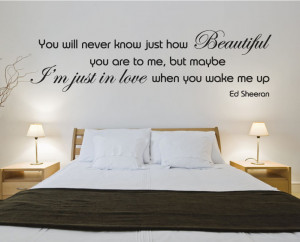 Ed Sheeran when you wake me up bedroom large wall art sticker decal ...