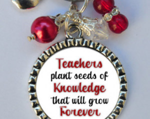 TEACHER Keychain, School Teacher Ke y Chain with Quote, Thank You Gift ...