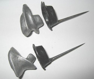 Modern French spurs with fittings same length as old spur