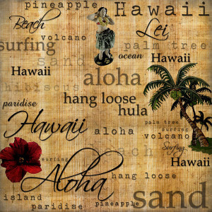 ... States Collection - Hawaii - 12 x 12 Paper - Hawaiian Words - Right