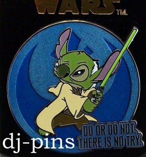 Disney Star Wars Quotes Stitch As Yoda Pin
