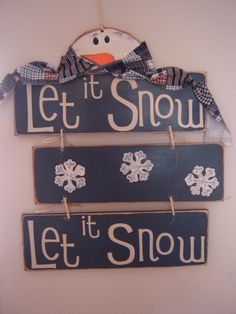 Let it snow holiday/Christmas snowman decoration by FayesAttic11, $35 ...