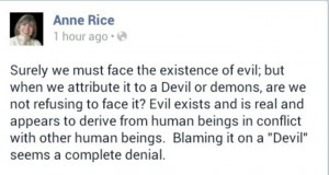 Anne Rice on evil and the devil.