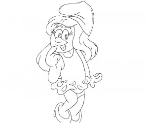 Printable The Smurfs Smurfette Happy Coloring Pages