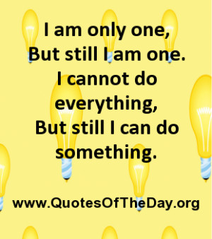 One Person Can Make A Difference Quotes
