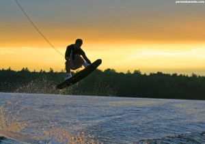 wakeboarding wakeboard sunset