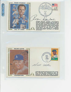WALTER ALSTON L A DODGERS AUTOGRAPHED FIRST DAY COVER COOPERSTOWN W