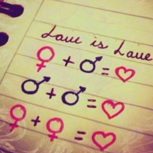 ... from straight people and that is completely o k because love is love