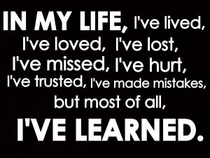 Quotes On Life Lessons Learned lessons learn in life
